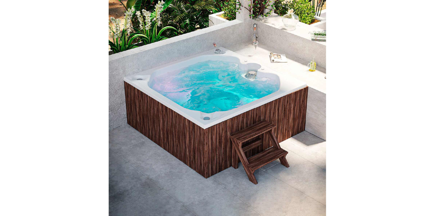 Hidroaero Spa Santorini 180X180 Bco-M55